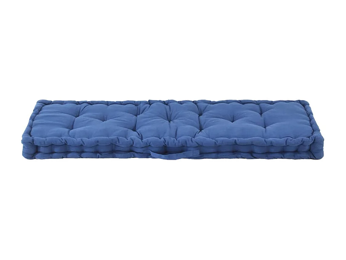 Almofadão para móveis de paletes algodão 120x40x7 cm azul-claro