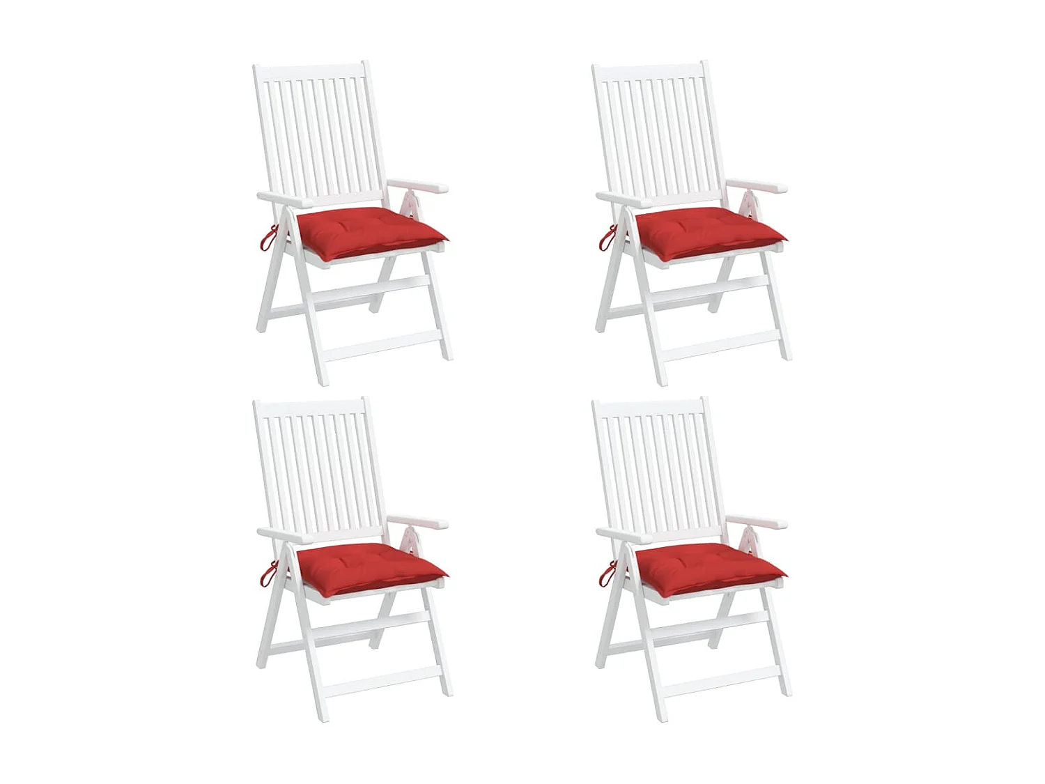 Coussins de palette lot de 4 rouge 50x50x7 cm tissu oxford