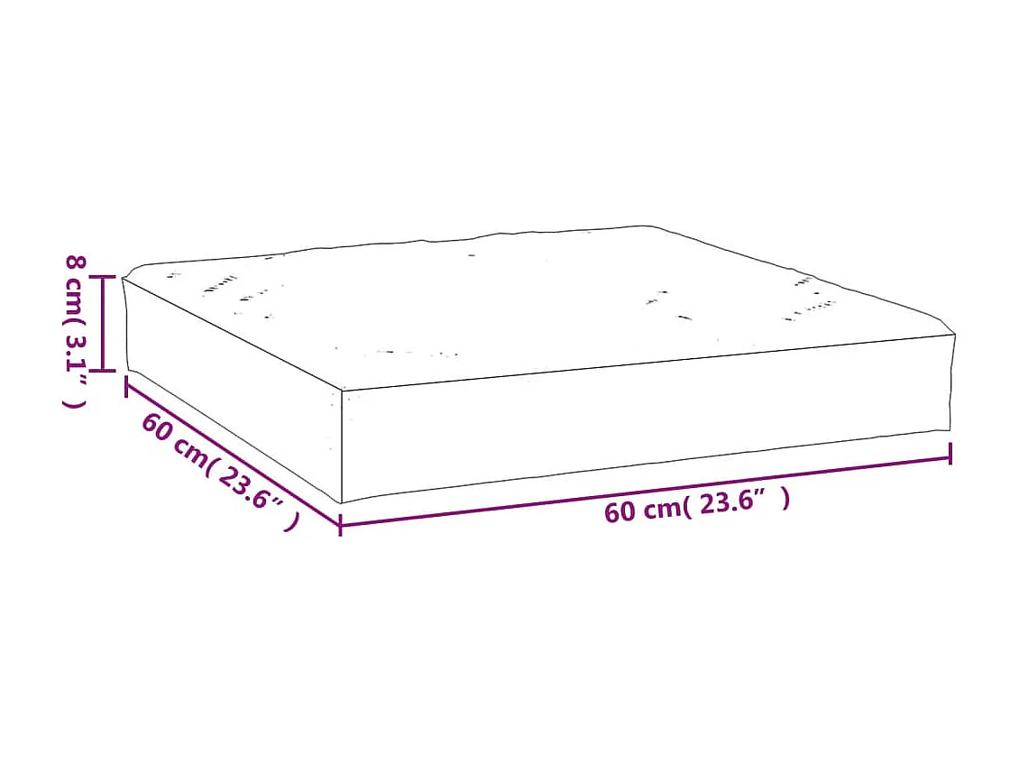 Palletkussen 60x60x9,5 cm oxford stof crèmekleurig