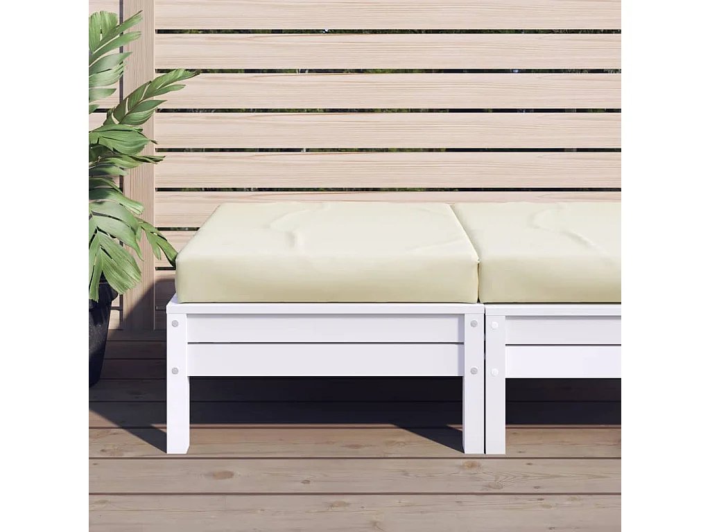 Coussin de palette crème 60x60x8 cm tissu oxford