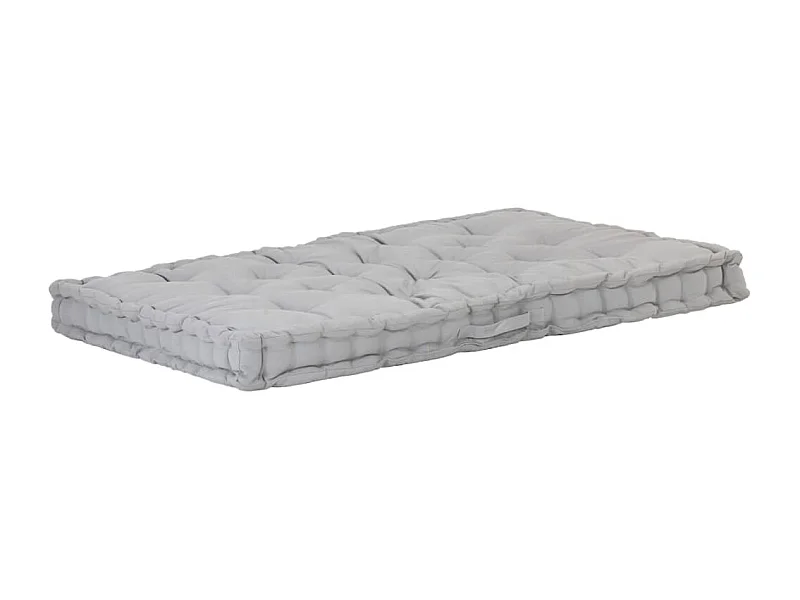 Coussin de plancher de palette Coton 120x80x10 cm Gris