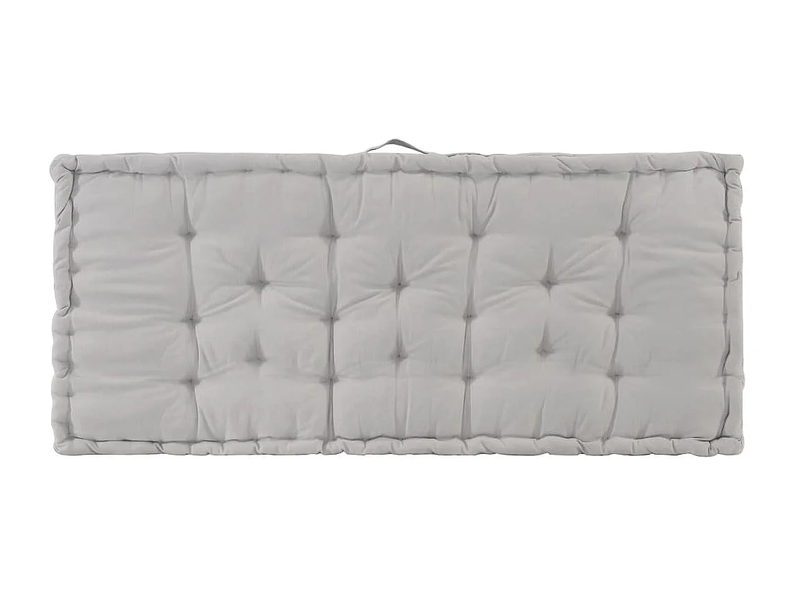 Coussin de plancher de palette Coton 120x80x10 cm Gris
