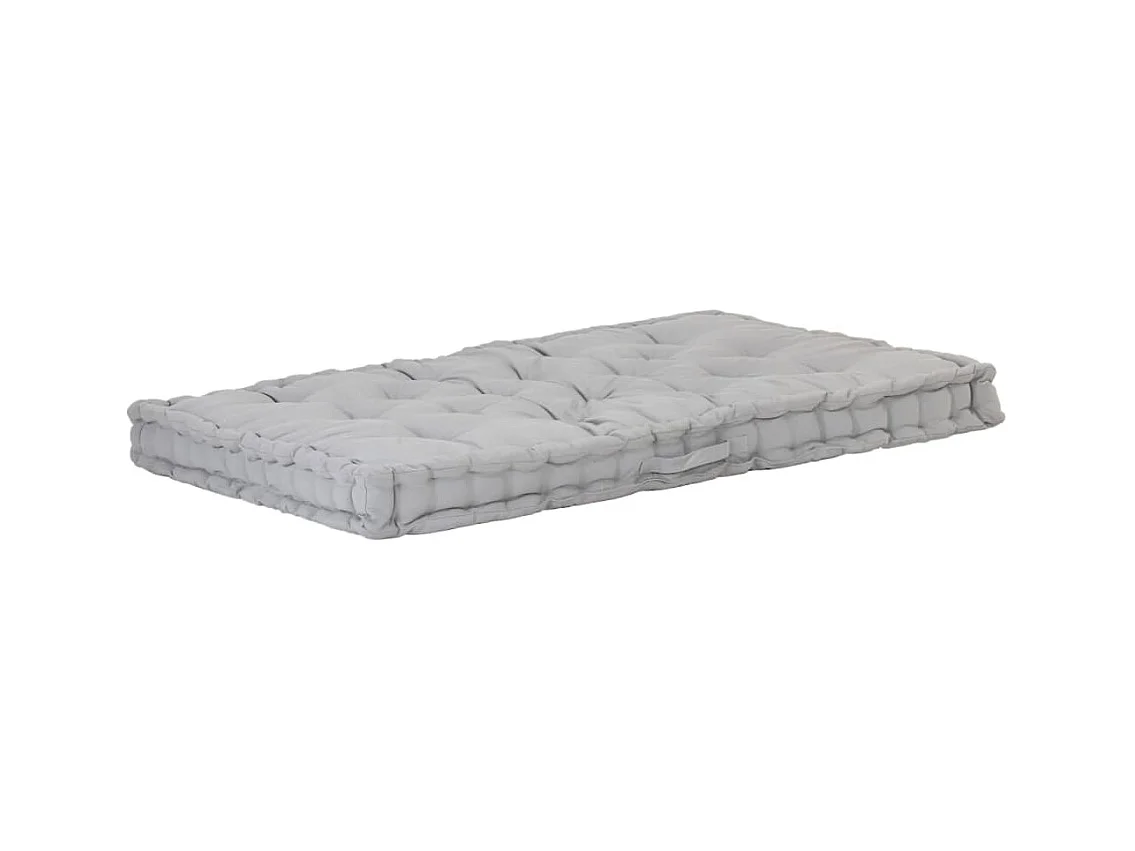 Coussin de plancher de palette Coton 120x80x10 cm Gris