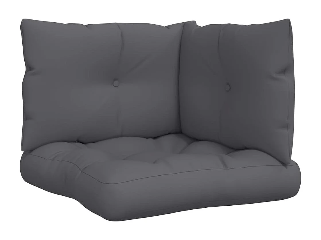 Coussins de palette lot de 3 anthracite tissu