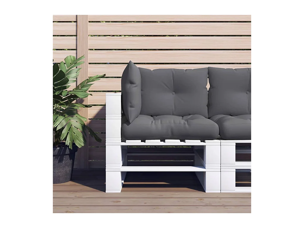 Coussins de palette lot de 3 anthracite tissu