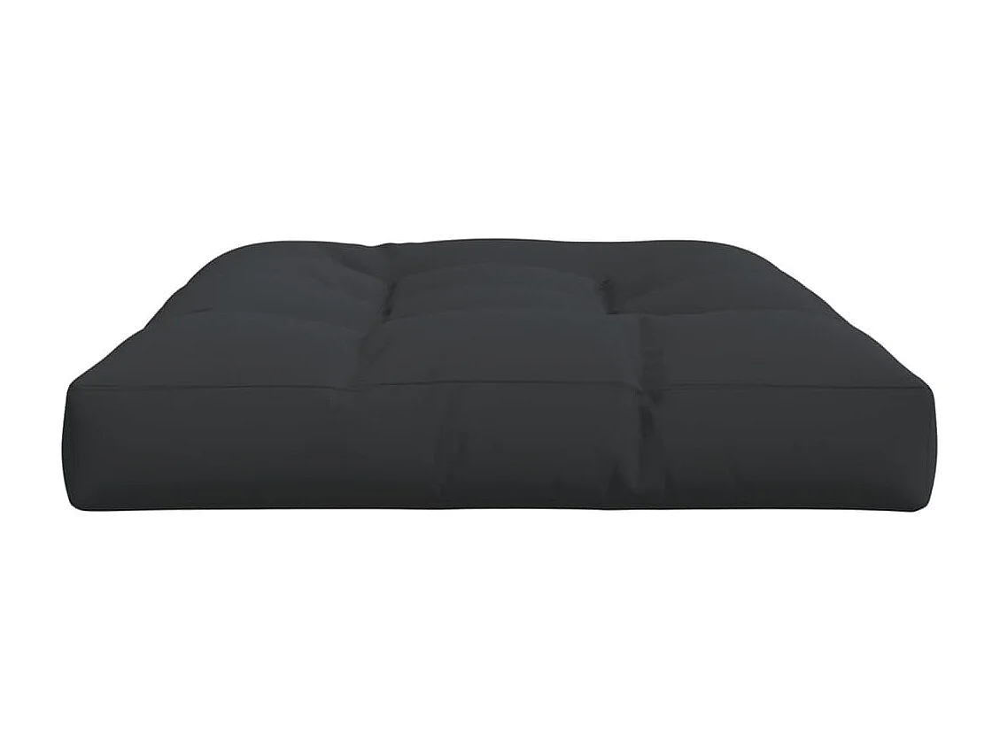 Coussin de palette noir 120x80x12 cm tissu