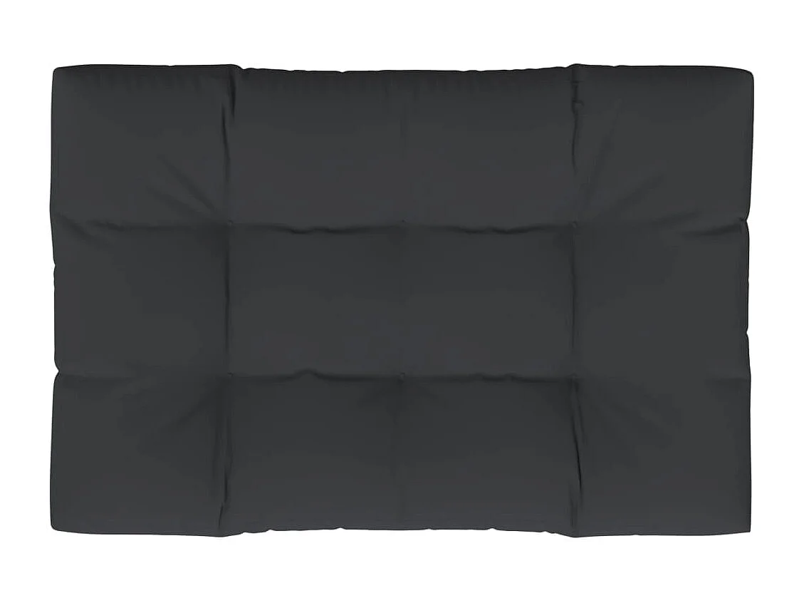 Coussin de palette noir 120x80x12 cm tissu