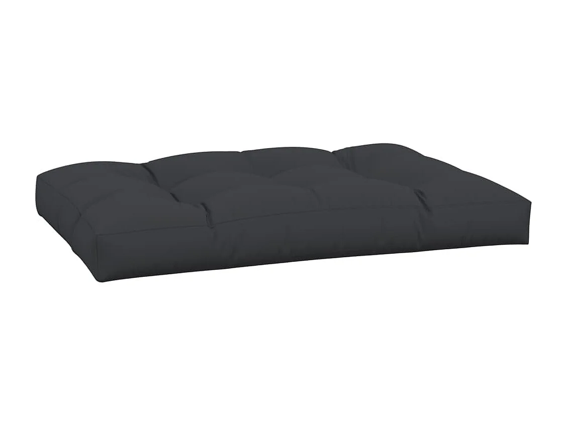 Coussin de palette noir 120x80x12 cm tissu