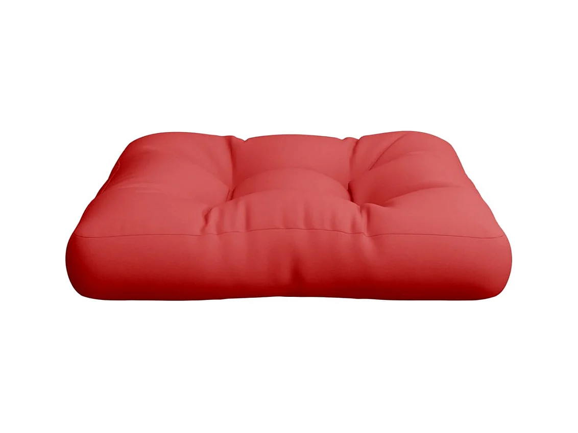 Coussin de palette rouge 60x60x12 cm tissu