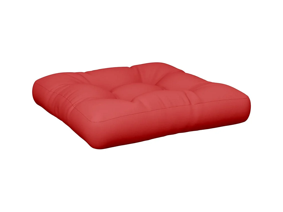 Coussin de palette rouge 60x60x12 cm tissu