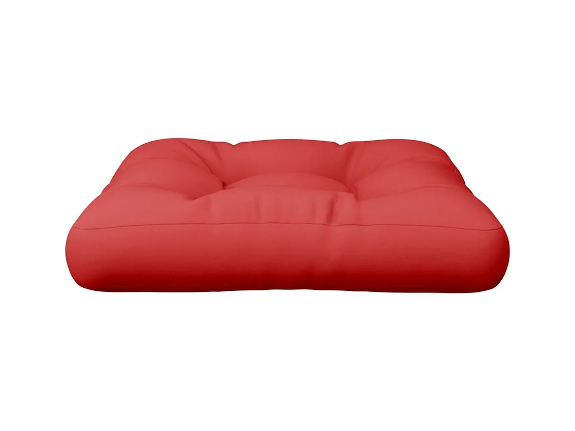 Coussin de palette rouge 60x60x12 cm tissu