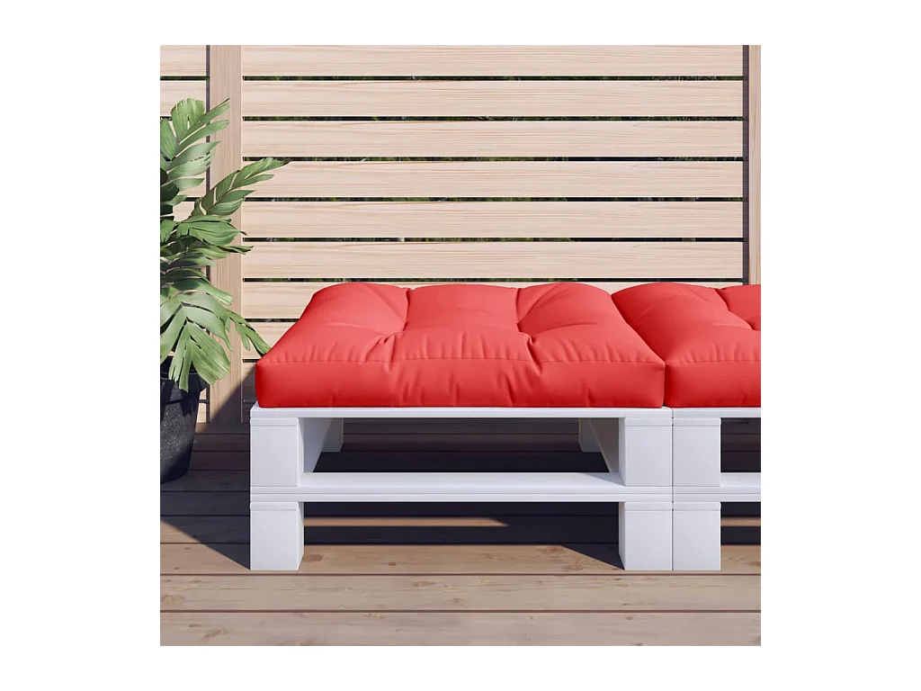 Coussin de palette rouge 80x80x12 cm tissu