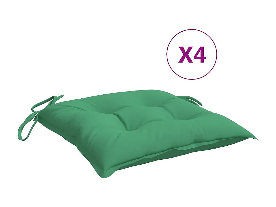 Coussins de palette lot de 4 vert 50x50x7 cm tissu oxford