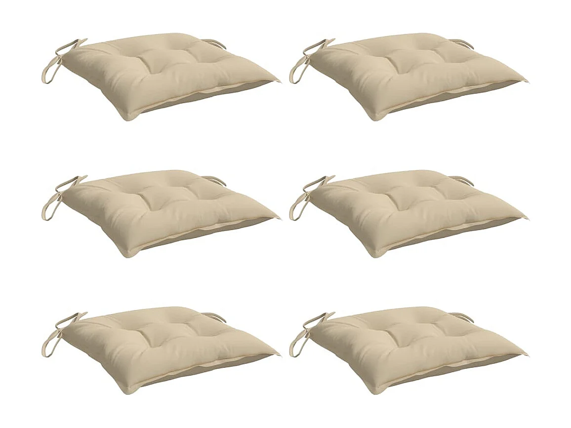 Coussins de palette lot de 6 beige 50x50x7 cm tissu oxford