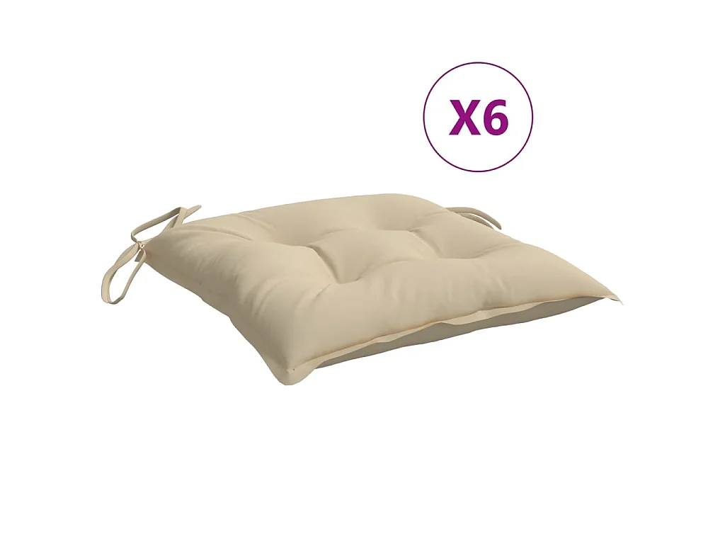 Cojines para palets 6 unidades tela Oxford beige 50x50x7 cm