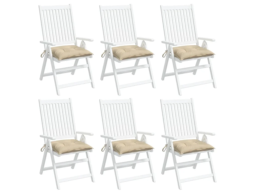 Cojines para palets 6 unidades tela Oxford beige 50x50x7 cm