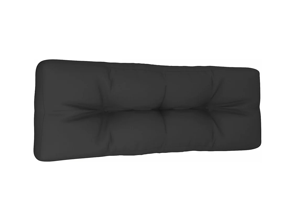 Coussin de palette noir 120x40x12 cm tissu