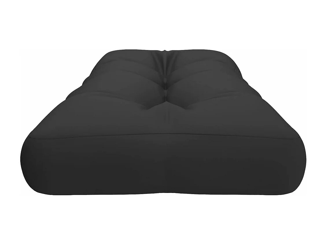 Coussin de palette noir 120x40x12 cm tissu