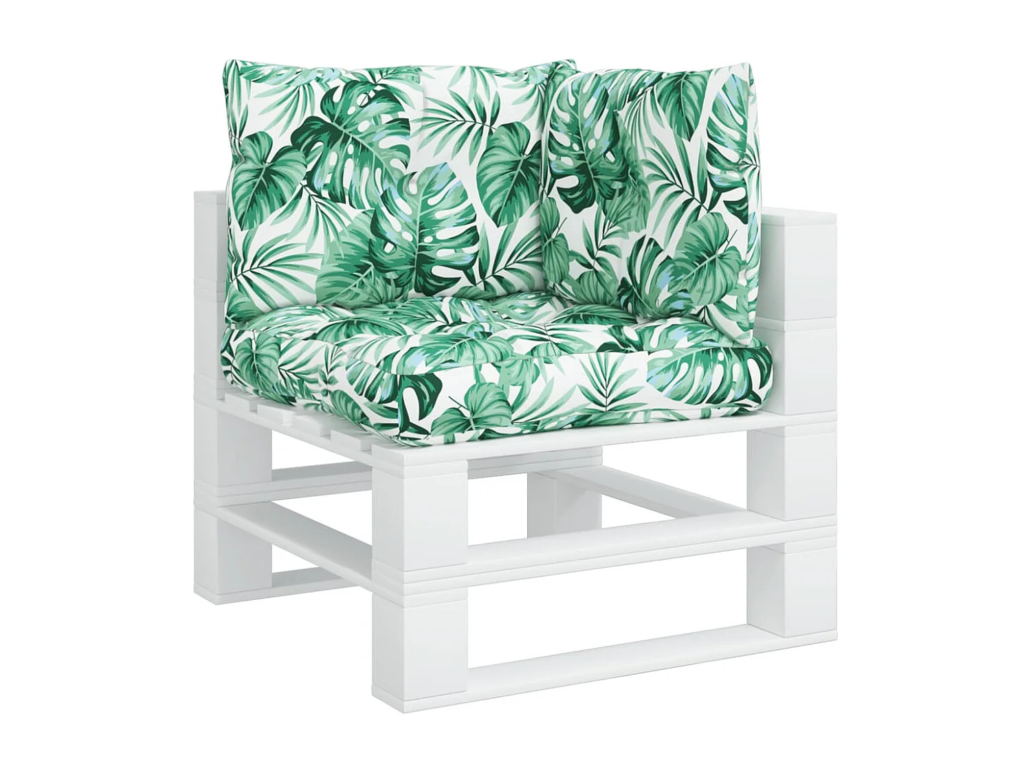 Coussins de palette 3 pièces motif de feuilles tissu