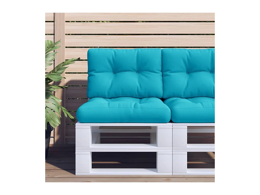 Coussin de palette turquoise 60x40x12 cm tissu
