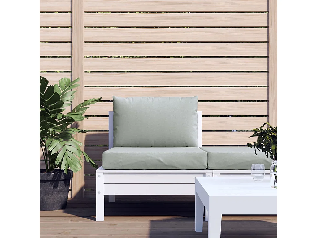 Coussins de palette lot de 2 gris clair mélangé tissu