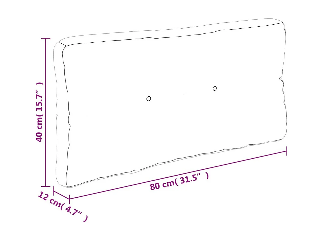 Palletkussen 80x40x12 cm stof antracietkleurig