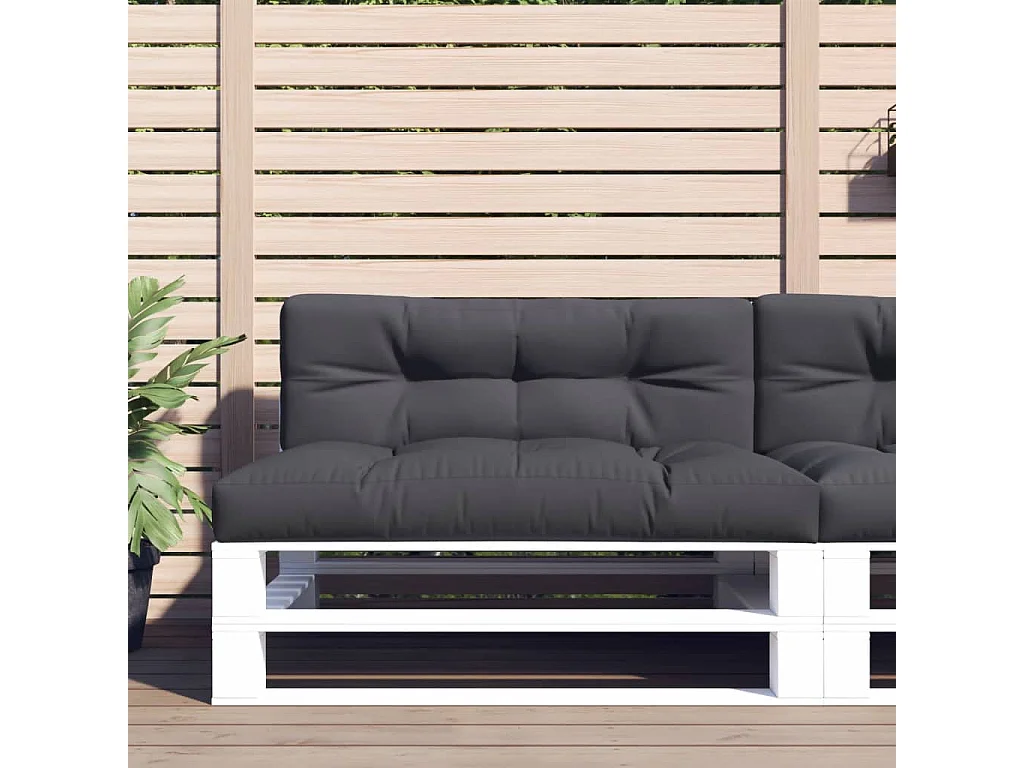 Palletkussen 120x40x12 cm stof antracietkleurig