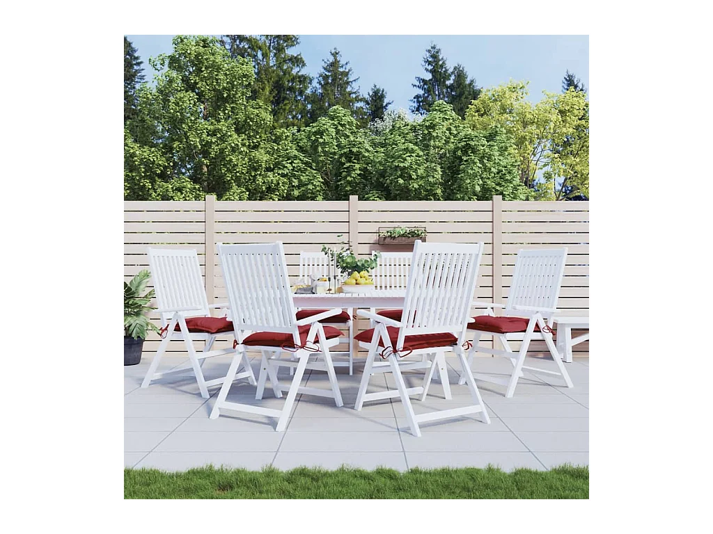 Coussins de palette lot de 6 rouge bordeaux 50x50x7 cm