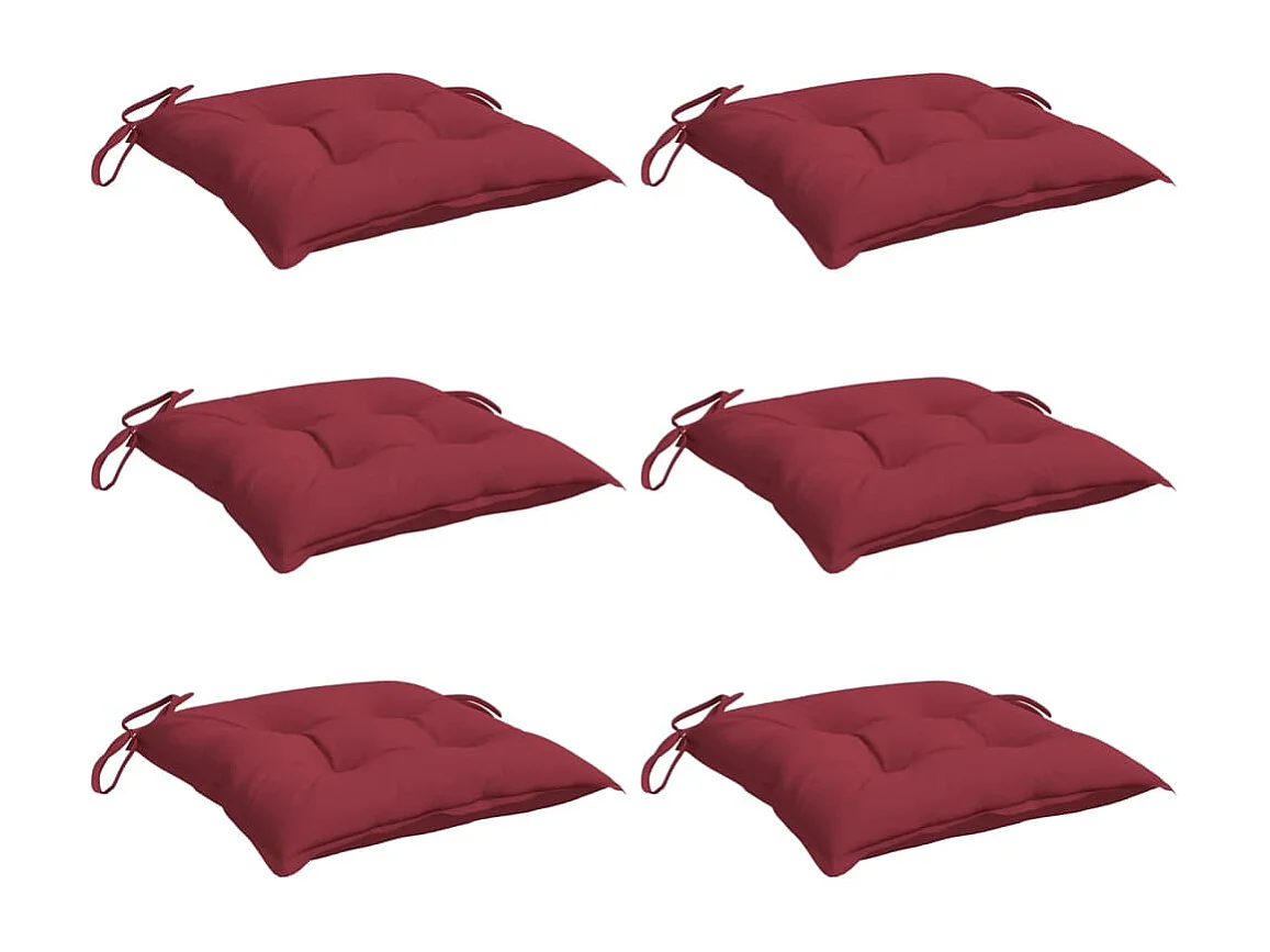 Coussins de palette lot de 6 rouge bordeaux 50x50x7 cm
