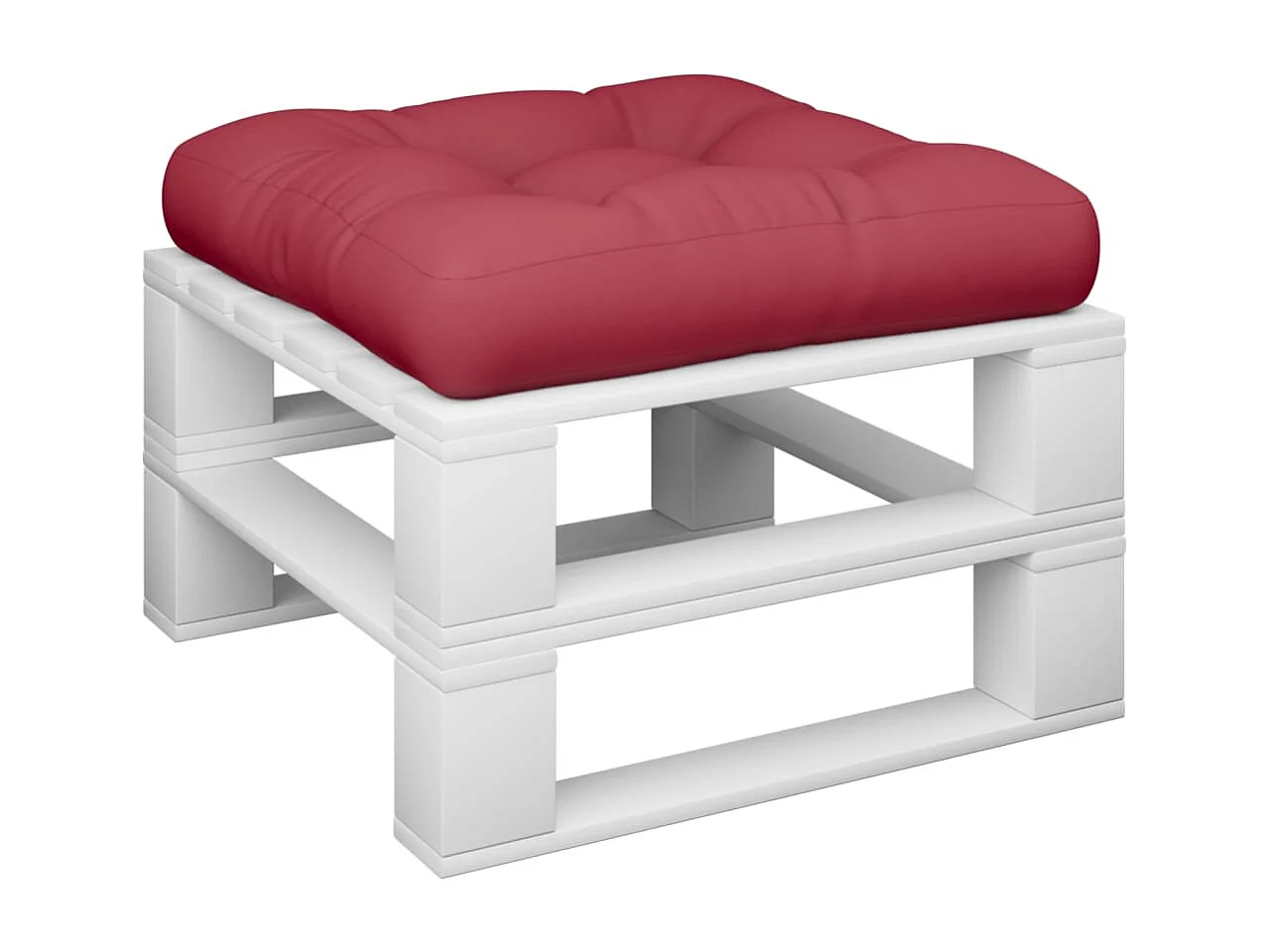 Coussin de palette rouge bordeaux 60x60x12 cm tissu