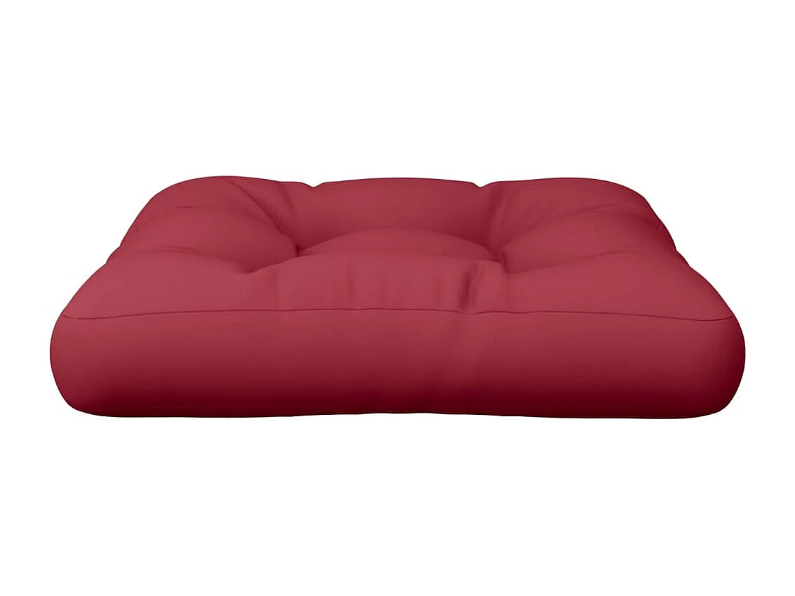 Coussin de palette rouge bordeaux 60x60x12 cm tissu