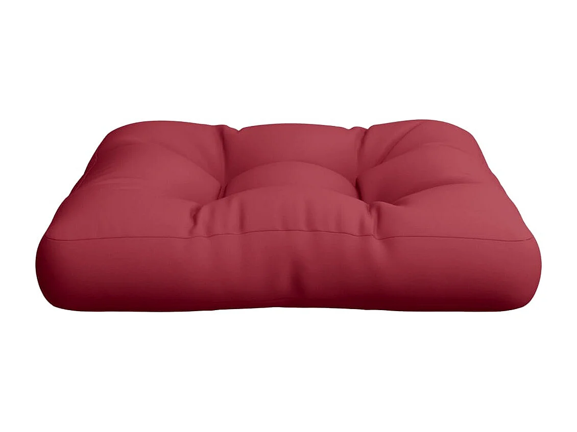 Coussin de palette rouge bordeaux 60x60x12 cm tissu