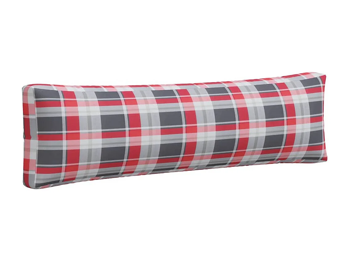 Coussins de palette 2 pièces carreaux rouges tissu