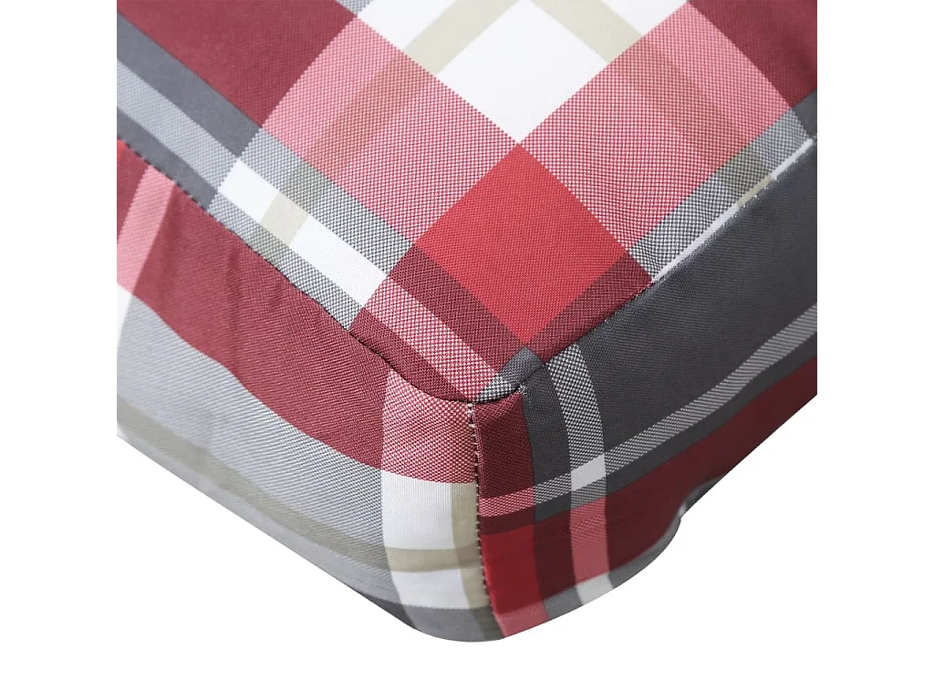 Coussins de palette 2 pièces carreaux rouges tissu