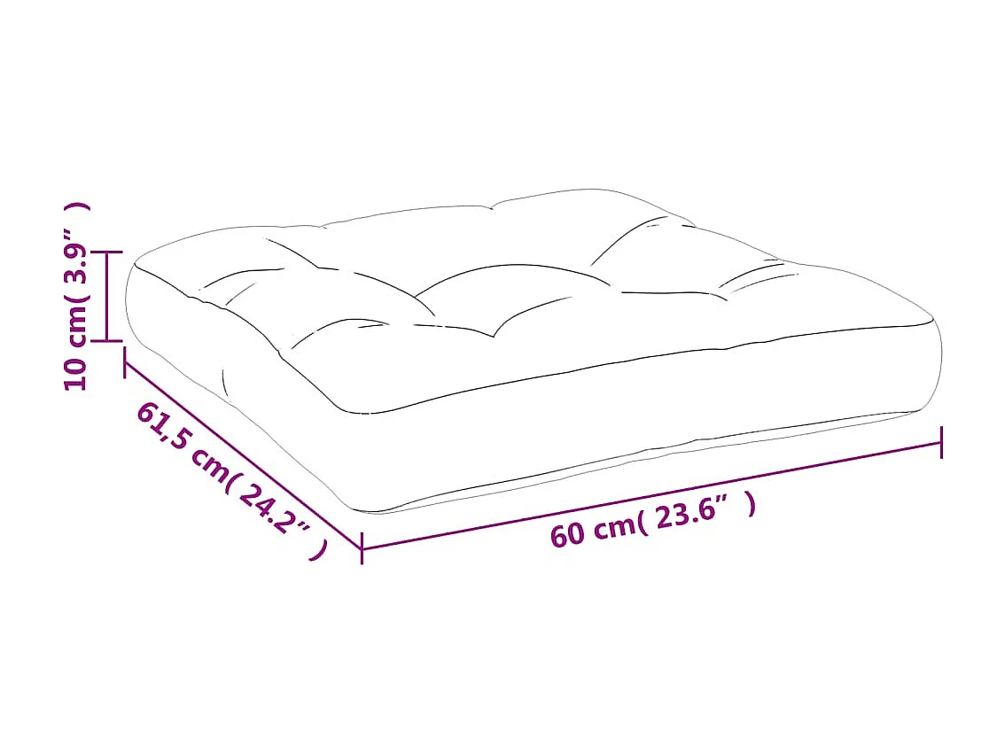 Coussin de palette bleu marine 60x61,5x10 cm tissu