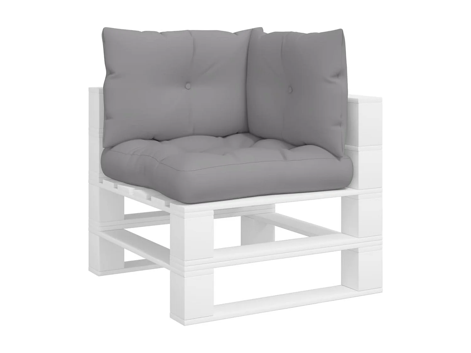 Coussins de palette 3 pièces gris tissu