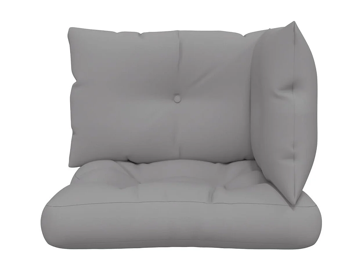 Coussins de palette 3 pièces gris tissu