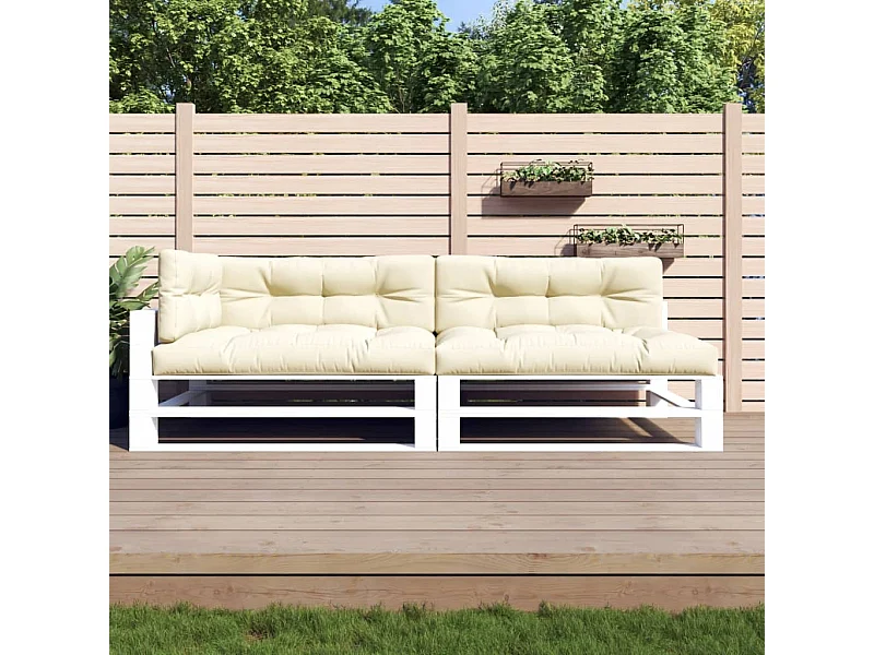 Coussins de palette 5 pièces crème tissu