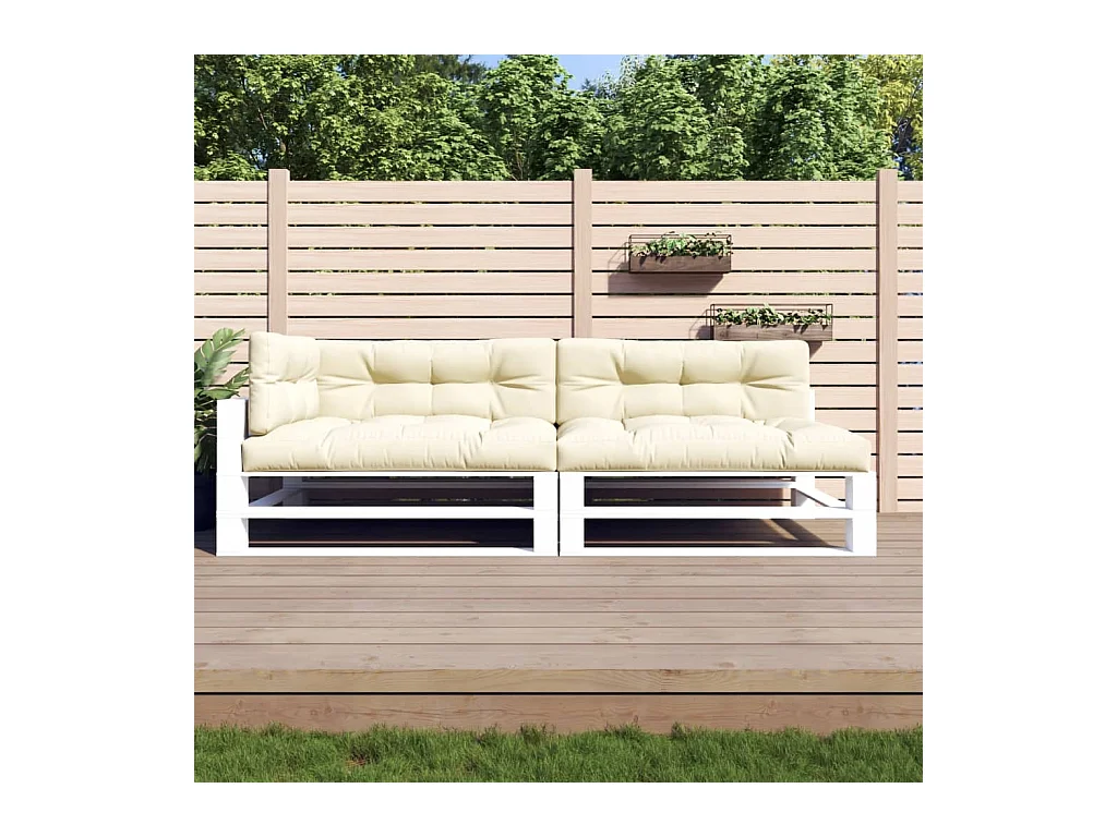 Coussins de palette 5 pièces crème tissu