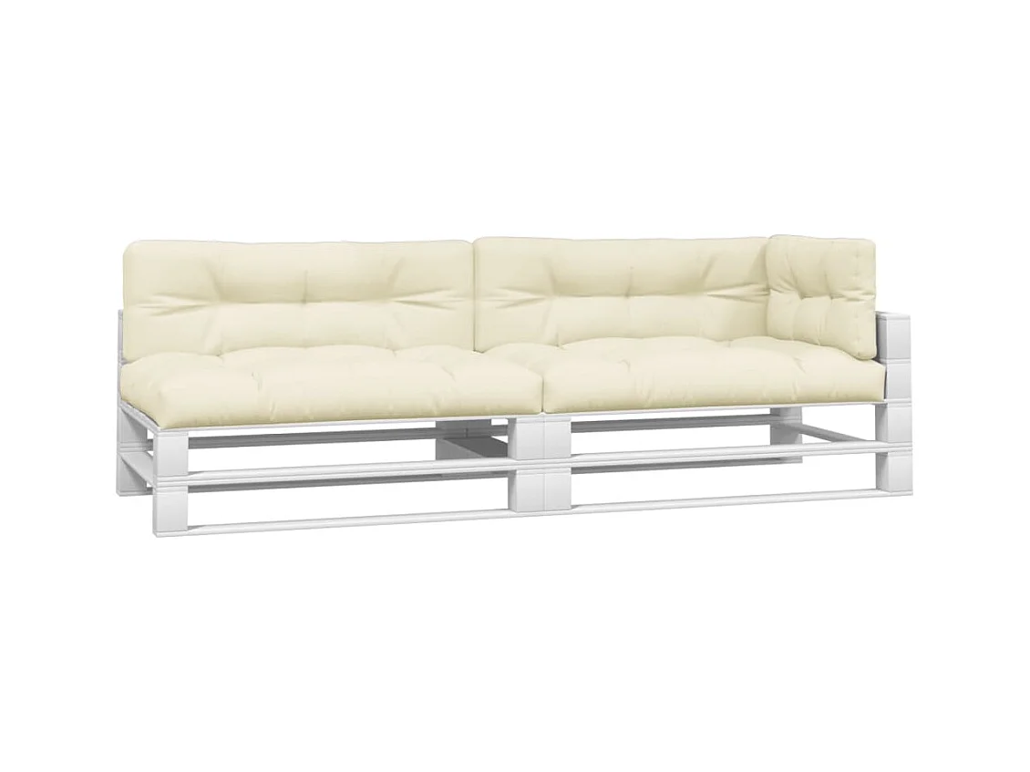 Coussins de palette 5 pièces crème tissu