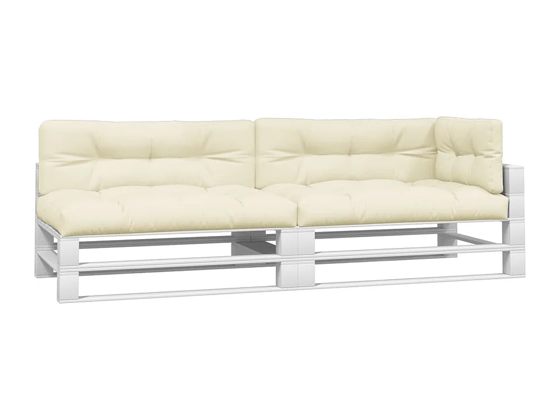 Coussins de palette 5 pièces crème tissu