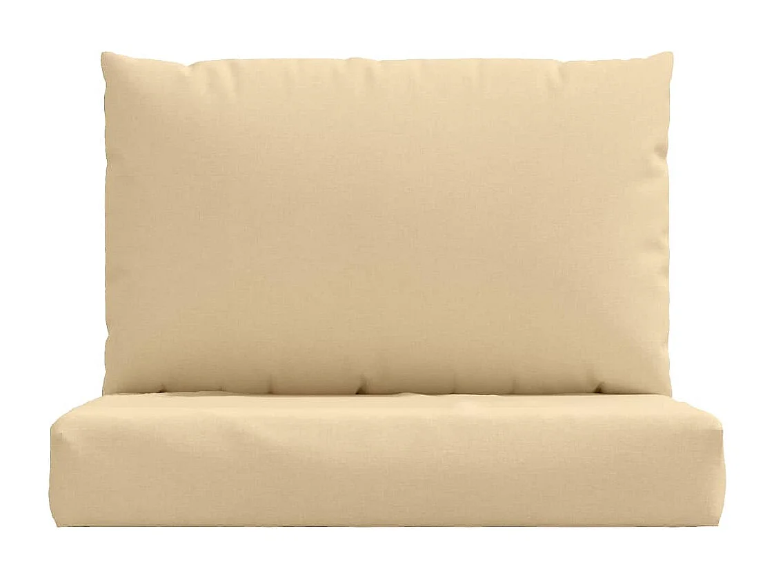 Palletkussens 2 st stof gemêleerd beige