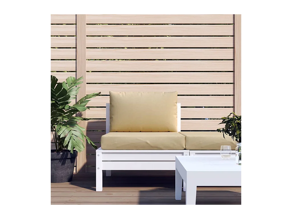 Coussins de palette lot de 2 beige mélangé tissu