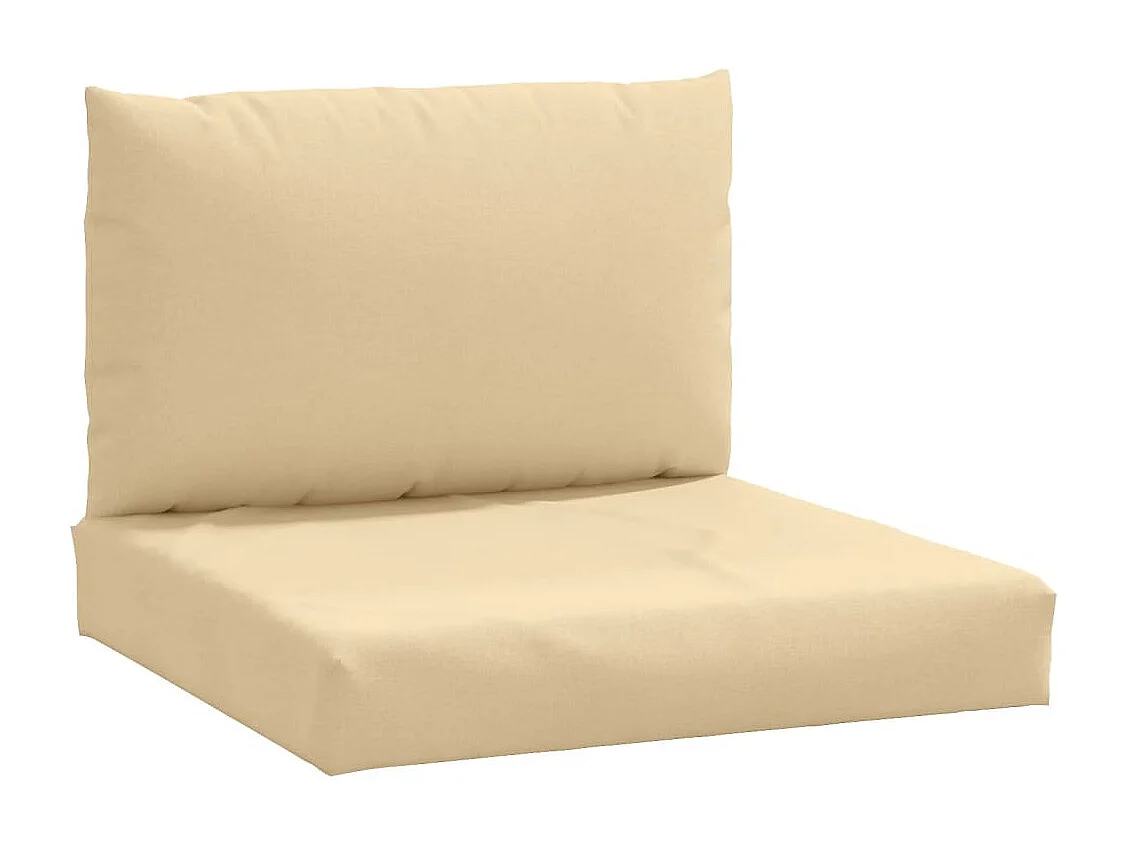 Coussins de palette lot de 2 beige mélangé tissu
