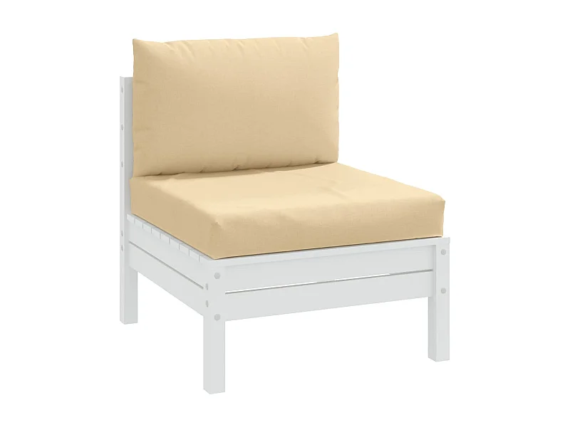 Palletkussens 2 st stof gemêleerd beige