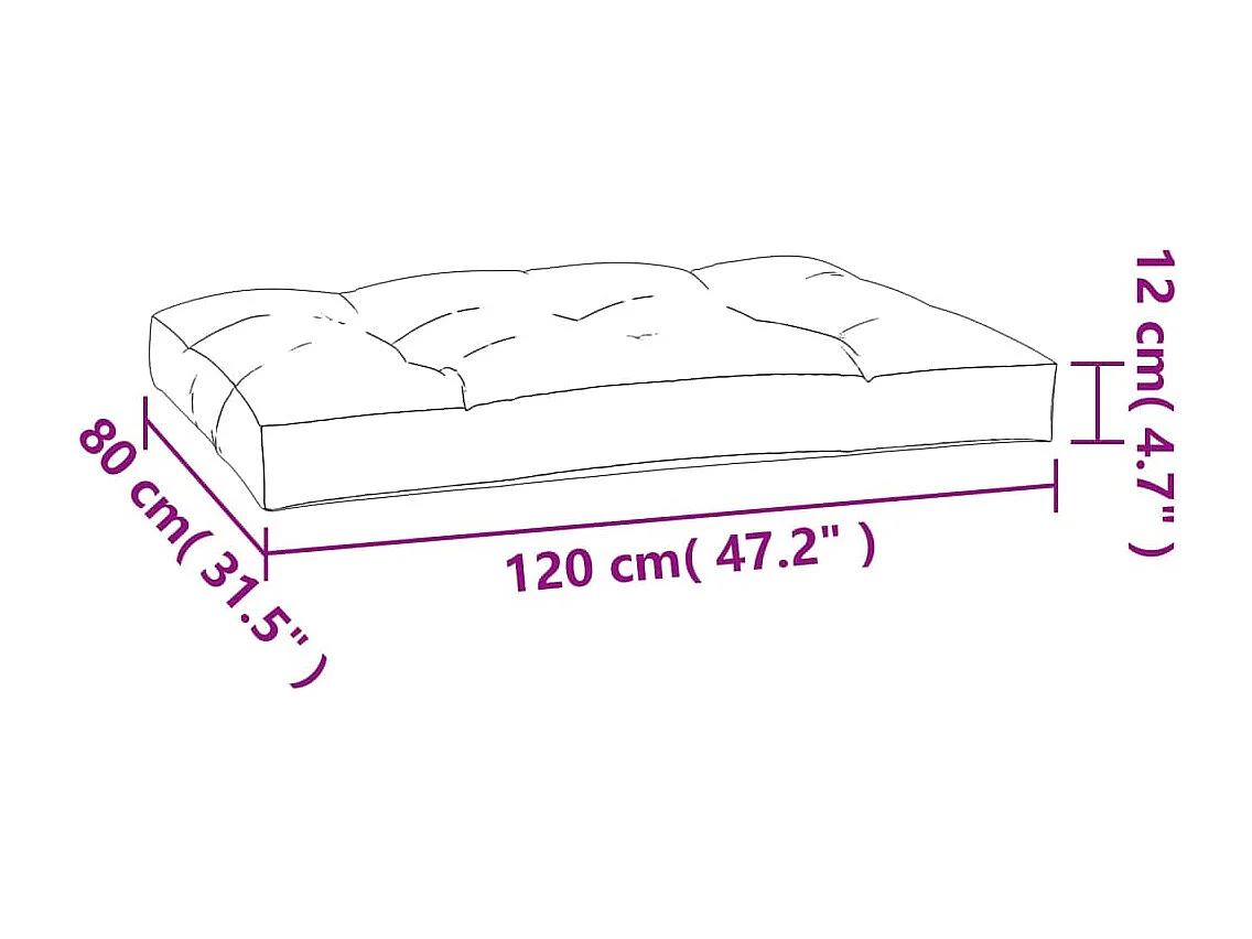 Coussin de palette vert vif 120x80x12 cm tissu