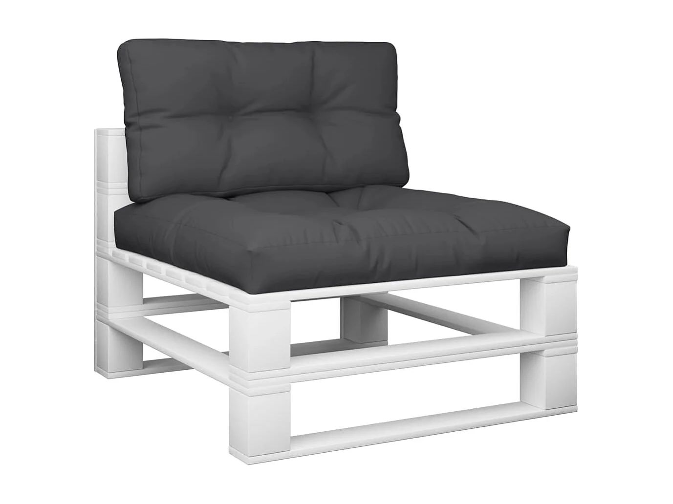 Coussins de palette lot de 2 noir tissu