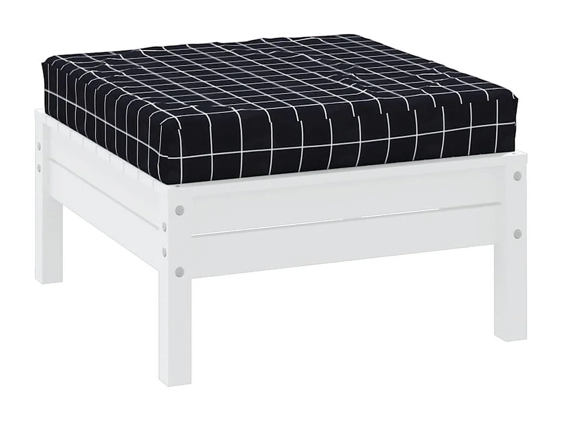 Almofadão móveis paletes 60x60x8 cm tecido oxford xadrez preto