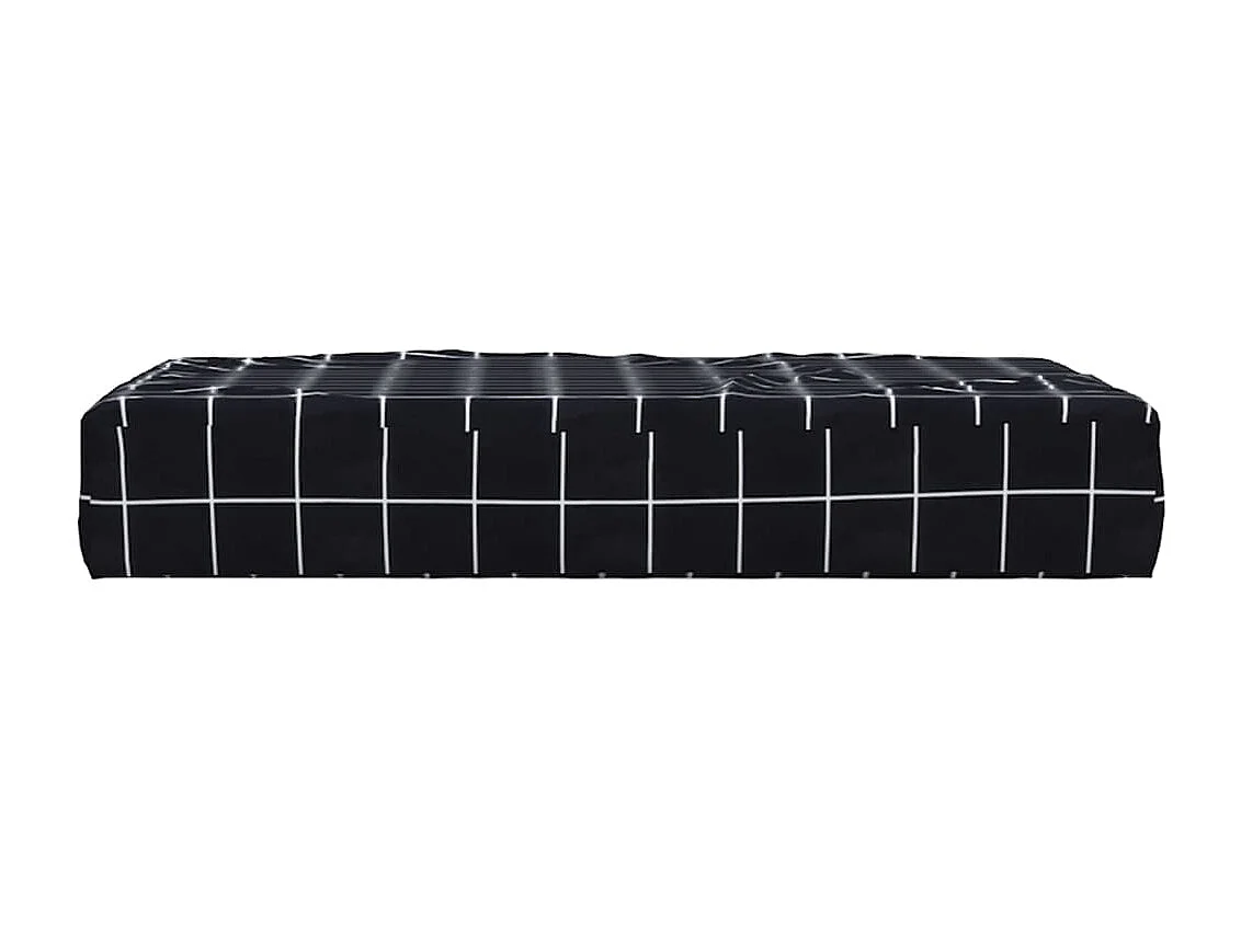 Almofadão móveis paletes 60x60x8 cm tecido oxford xadrez preto