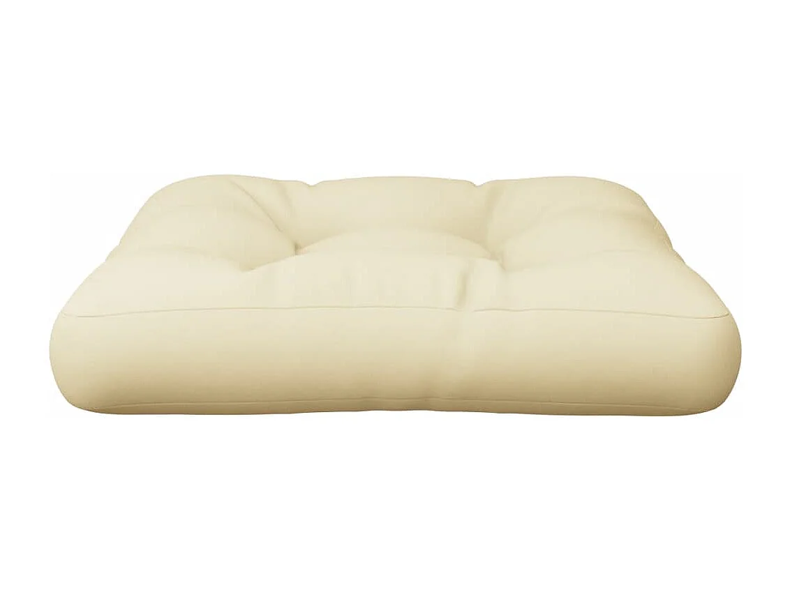 Coussin de palette crème 50x50x12 cm tissu